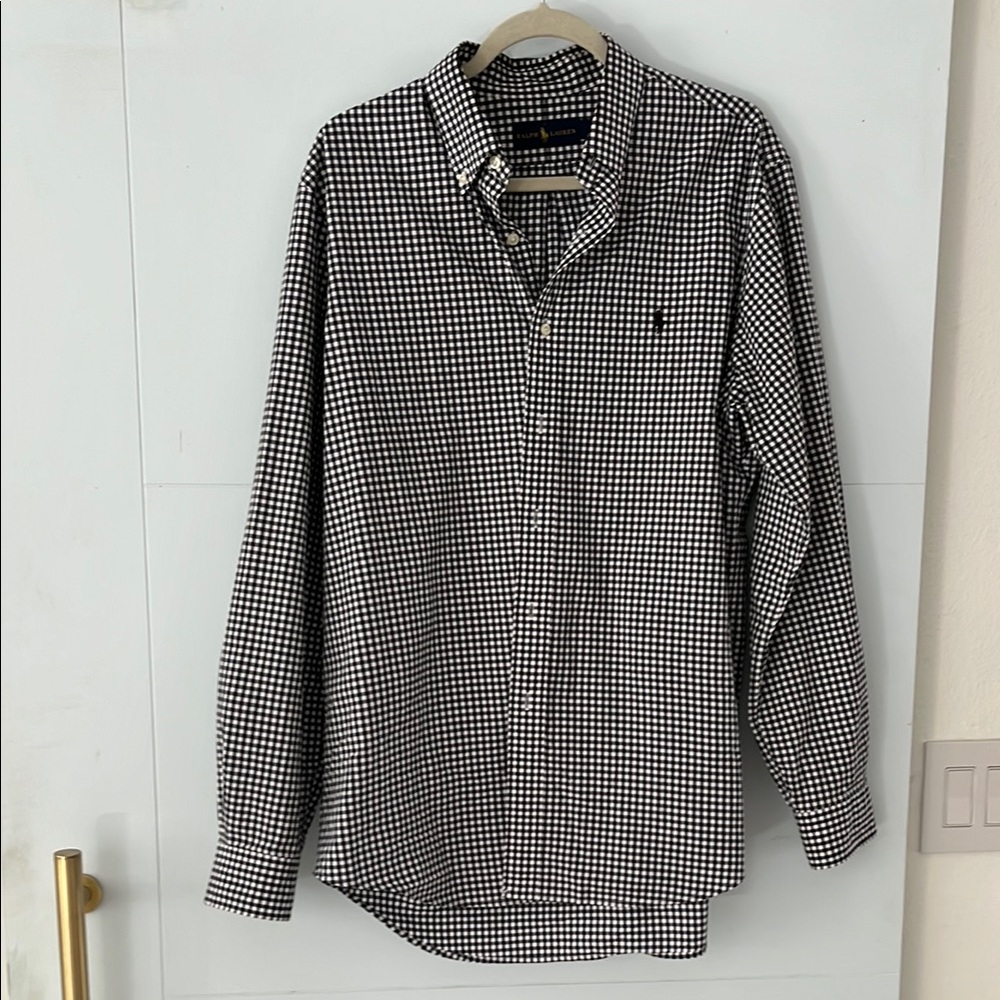 Ralph Lauren Black and White Checkered Men's Shirt